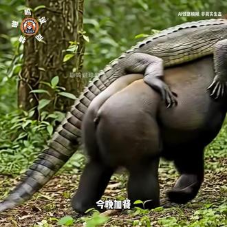 红毛猩猩被鳄鱼一口咬住!洪水将小猩猩冲走,还被鳄鱼围攻 #动物 #动物世界