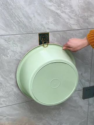 脸盆架壁挂免打孔粘钩厨房卫生间置物架挂钩强力承重贴卡通面盆架#脸盆挂钩 #脸盆架 #免打孔 #实用好物