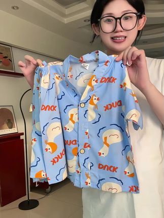 儿童轻薄透气棉绸睡衣家居服#睡衣套装 #家居服分享 #儿童棉绸睡衣#儿童夏季睡衣#儿童睡衣家居服