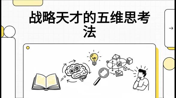 Dan Koe :如何像战略天才一样思考(五维思考) 这篇文章阐述了战略天才的思维模型,旨在帮助读者从单一平庸的思考方式转变为多维度的认知系统。作者对比了“愚笨思维”与“天才思维”,指出前者往往受限于教条、部落主义和心理防御,而后者则具备整合矛盾观点并持续探索未知的能力。文中详细解析了思维的维度、层次与高度,强调提升认知不仅是积累知识,更是对思维操作系统的全面升级。通过引入心理、文化、物理与系统四大维度,以及历史演进的视角,作者论证了跨学科思考对解决现实问题的关键作用。最终,核心观点落在打破身份认同的束缚,通过保持开放和觉察,避免因思维停滞而限制人生的可能性。 #让我看看你有什么好东西 #随变ai随便玩 #走进杨紫的花园世界