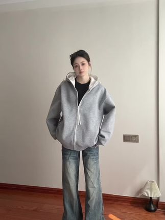 秋天的卫衣外套选这件包帅的#秋季外套男 #棒球服男 #开衫卫衣男 #连帽夹克男 #春秋穿搭