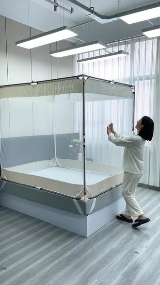 家里有小宝宝的一定要安排上#恒源祥免安装防摔蚊帐打开就能用3秒成型,孩子怎么翻滚都不怕掉下床,A类的安全又放心,#蚊帐#免安装