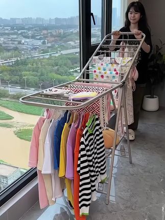 #晒衣服晾衣架 #可折叠晾衣服 #落地可折叠晾衣架 #居家好物 #晾衣架