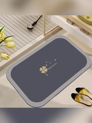 俏虎四叶草吸水系列家用简约厕所浴室地垫速干防滑卫生间橡胶门垫#吸水防滑地垫 #简约风格 #浴室地垫防滑垫 #可擦洗地垫 #卫生间耐脏地垫