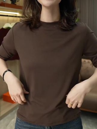 早秋新款百搭显瘦打底衫来啦#打底衫女 #谁穿谁好看 #穿出高级感