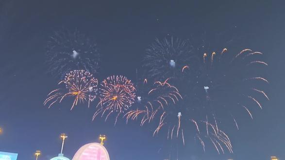 跨年夜烟花秀,爱了爱了@哈尔滨冰雪大世界