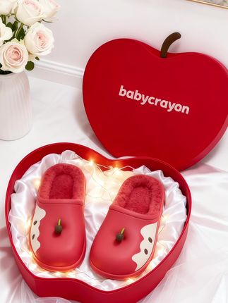 babycrayon原创苹果棉拖鞋儿童冬季室内保暖防水包头加绒拖鞋女童 #拖鞋 #品质童鞋 #哎呦喂你鞋真好看 #宝宝鞋子 #亲子款拖鞋