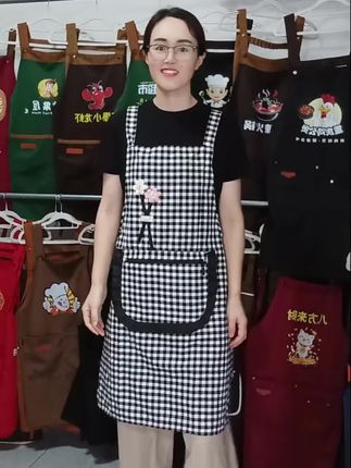 棉布围裙多色透气大口袋#围裙 #棉布围裙 #厨房好物