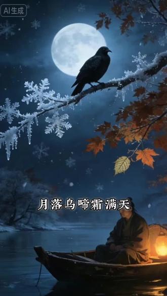 《枫桥夜泊》唐•张继
#枫桥夜泊古诗 #小学生诗歌 #古诗配画 #孤独的诗
