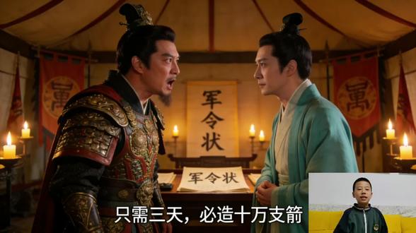 小学生讲述历史故事之草船借箭。#AI #寒假作业。#历史故事 #智慧#唐山东方学校