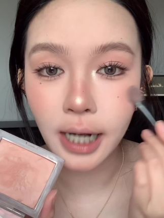 原生感裸杏色腮红!一颗化全脸超百搭 #腮红打法 #腮红推荐 #腮红的正确画法