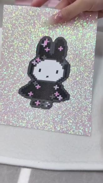 拼豆熨烫布闪粉彩虹渐变格利特布料手工DIY亮片格力特PU加厚粗闪#我染上了拼豆 #拼豆 #格利特烫豆 #教程分享 #拼豆教程 推荐