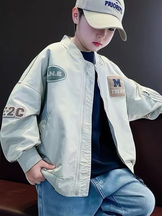 男童棒球服外套#高品质童装 #潮酷穿搭 #儿童穿搭分享 #潮童穿搭 #男童棒球服外套