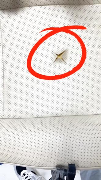 汽车打孔皮十字伤修复#家具维修培训 #皮革修复教程 #调色教程 #漆面修复 #瓷砖修复