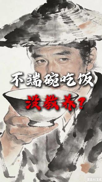 不端碗吃饭=没教养?