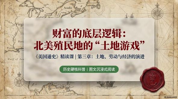 财富底层逻辑:北美殖民地的土地游戏 欧洲土地是贵族特权,北美土地却是生存资本与阶级跃迁门票。从 “无主之地” 谎言、步行购地黑幕,到头地权利、乡镇均分、大地主庄园,北美用土地规则拉开南北差异,代役租点燃独立怒火,土地与劳动共同写就美国早期基因。本文精读《美国通史》,拆解北美殖民地土地经济的底层逻辑与历史真相。#北美殖民地 #美国通史 #土地制度 #历史硬核科普 #美国早期经济 #殖民史