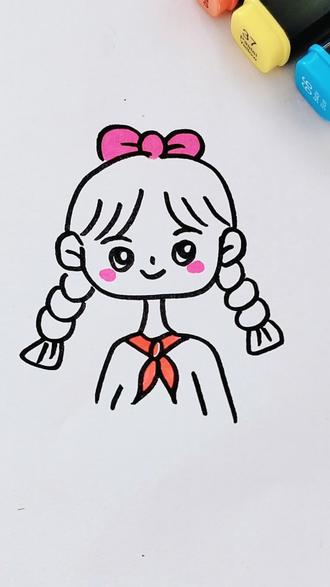 简笔画小女孩 #快来看我画的简笔画 @抖音小助手 @抖音作者助手