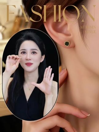 #无限回购的宝藏单品 #时尚饰品 #美出高级感 #耳饰耳钉气质百搭 #优雅气质 耳饰原创高品质925纯银针黑色方形耳钉女养耳洞不用摘耳环
