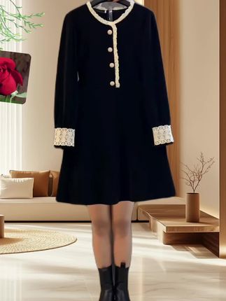 时尚大码女装拼接花边显瘦气质连衣裙#大码时尚穿搭 #穿出自信穿出美丽 #谁穿谁好看 #每天穿搭分享 #时尚女装穿搭