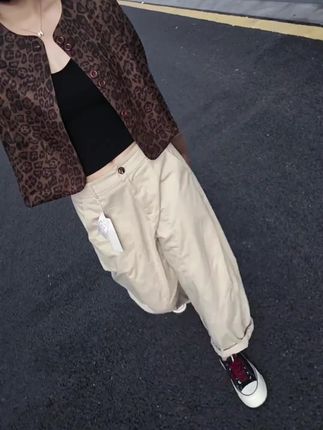 豹纹短款拼接撞色小香风外套女春秋新款美拉德高级感上衣夹克#小香风外套 #小香风穿搭 #外套穿搭 #夹克外套 #高级感穿搭