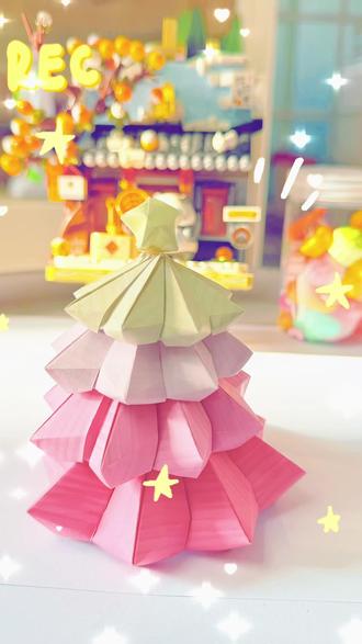 不用买圣诞树,几部折出迷你圣诞小树,颜值拉满,还能当摆件!#vlog十亿流量扶持计划، #折纸 #圣诞树 #亲子手工#圣诞节的仪式感