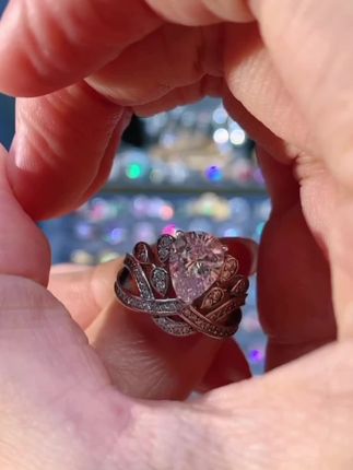 【925银戒指 金杰福【鹭羽】s925银2克拉爱系列.baby鹭羽蓝粉戒指】#925银 #2克拉#爱系列 #鹭羽#戒指