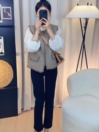 #小个子初秋显瘦穿搭 #小香风穿搭 #秋天变时髦就从韩系穿搭开始 #早秋韩系氛围感穿搭 #早秋贵气感穿搭