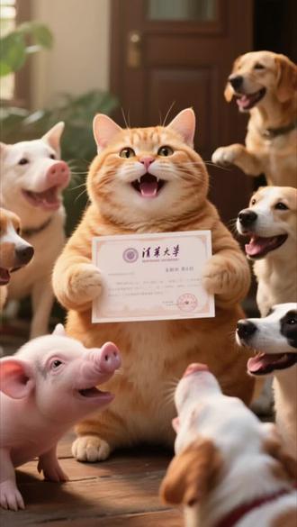 胖橘考上清华#橘猫#胖橘 #治愈猫咪 #萌宠出道计划