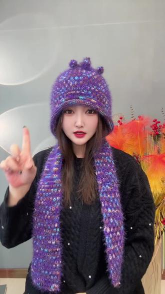 冬季新款彩虹风雪帽#漂亮的帽子 #手工毛线编织 #手工编织帽子 #帽子控看过来 #钩针帽子