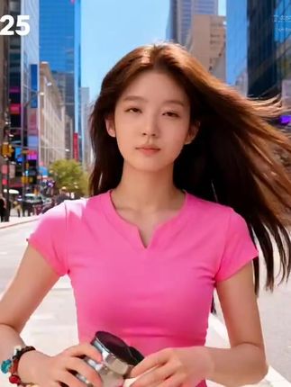芯娇晴独特别致漂亮多巴胺粉色v领短袖t恤女夏季2025新款修身上衣#裙子 #lolita穿搭 #每日分享 #御姐风穿搭