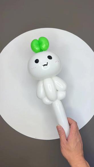 长草颜团子气球造型教程 #创意气球 #气球造型教程 #手工DIY #我的手工日常 #气球长草颜团子教程