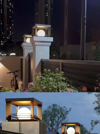 柱头灯太阳能庭院灯简约款户外别墅景观室外太阳能柱头灯#家居生活 #庭院灯 #户外灯 #庭院生活 #灯光照明