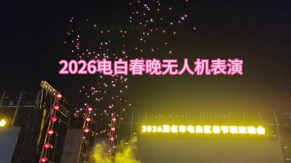 #1000台无人机表演#2026电白春晚开场#情人节的夜晚 2026年2月14日情人节的浪漫。
