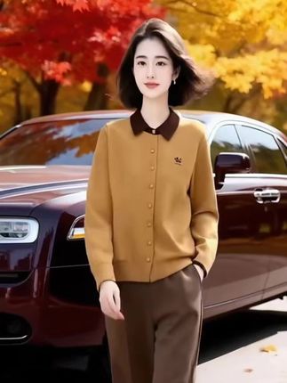 #内娱琥珀系中女的力量感 #减龄显瘦穿搭 #春秋新款 女士秋季针织套装#时尚气质穿搭 #减龄气质 秋季新款穿搭