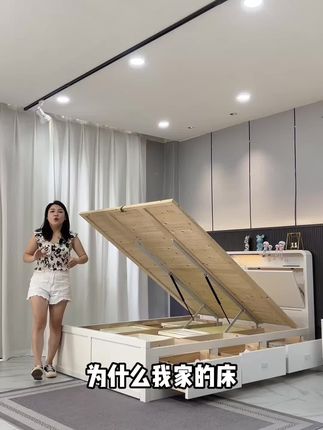全实木储物床#家具人 #家具