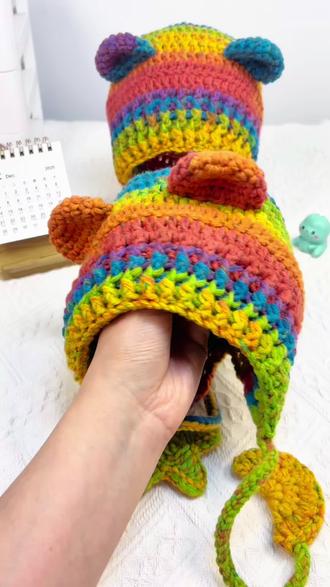 小熊帽子耳朵钩织方法#钩织 #钩织教程 #钩织图解 #爱钩织 #钩织帽子