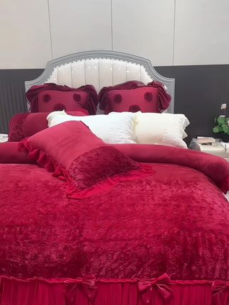 #蕾丝加绒四件套#加绒四件套#秋冬四件套#四件套