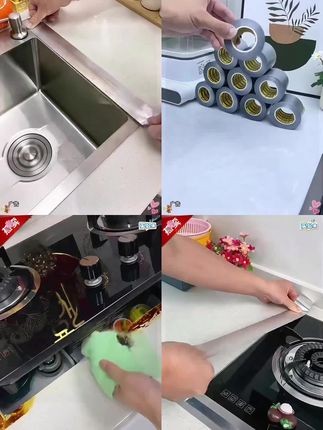 厨房防油贴纸灶台水槽边缘缝隙防水防霉耐高温自粘美缝贴铝箔胶带 #好物推荐🔥 #厨房好物 #好产品分享 #物美价廉#价格实惠