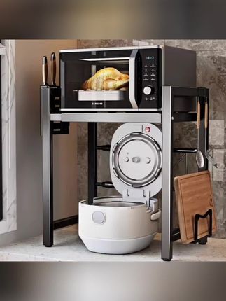 电饭煲置物架可伸缩微波炉架子烤箱落地多功能双层台面厨房收纳架#厨房好物 #家居好物 #今日分享 #每日推荐