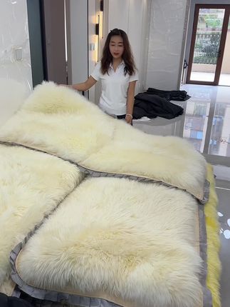 #皮毛一体长毛褥子#隔凉防潮#真皮真毛