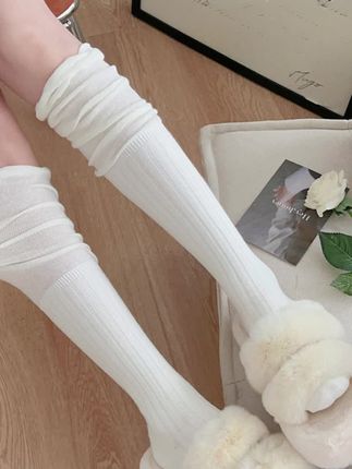 #堆堆袜 小腿袜子女搭配靴子堆堆袜春秋季美拉德长筒靴袜白色过膝袜#小腿袜子 #长筒靴袜 #过膝袜 #过膝袜推荐