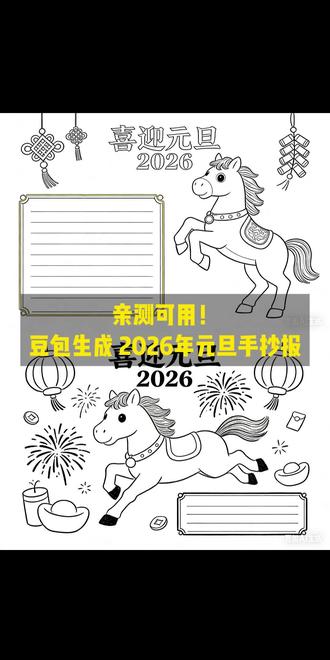 德华必学,宝妈必学,一分钟搞定元旦手抄报!
#元旦手抄报 #万能手抄报神器 #豆包ai #豆包P图已经nextlevel了 生成 入口 p图 指令 方法 做法 教程