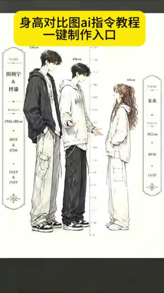 身高对比图ai指令一键制作入口,身高对比图生成器 身高对比图svt指令 身高对比图生成器ai指令 身高对比图ai指令 ai生成身高差指令 #身高差示意图 #身高差 #剪映 #剪映图片设计 #身高对比图 身高对比图ai指令 身高对比生成图入口
