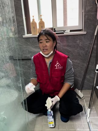 卫生间玻璃水垢清理#家务小能手