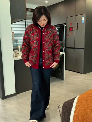 加绒厚外套,我妈可喜欢了,保暖还实用,花色还显白#中老年穿搭 #时尚妈妈装