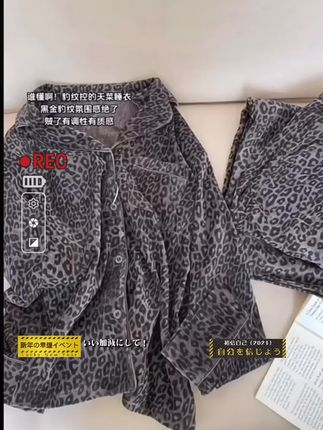 韩版轻奢豹纹德绒睡衣女秋冬款长袖加绒加厚高级感美式复古家居服