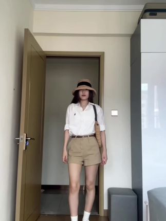#短裤穿搭 #今日穿搭分享 #梨形身材穿搭 #通勤穿搭