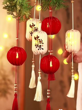 #中秋节发光小灯笼#新款国庆布置成品古风宫灯#挂饰户外装饰灯#@DOU+小助手