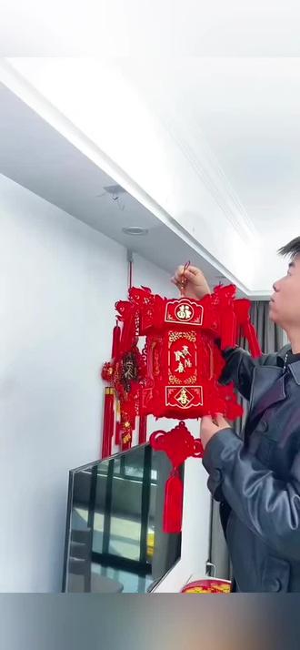 中式仿古六角龙灯LED旋转灯笼中国风宫灯走马灯吊灯阳台新年挂饰#