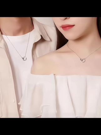 #莫比乌斯环项链#S999足银项链#纯银吊坠情侣锁骨链#男女同款#生日礼物送男女友...
